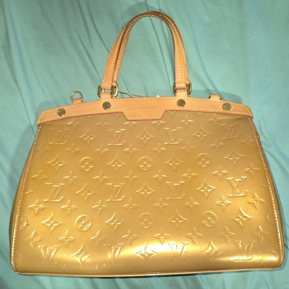Louis Vuitton Gold and Tan Vernis Shoulder Bag - Picture 3 of 12